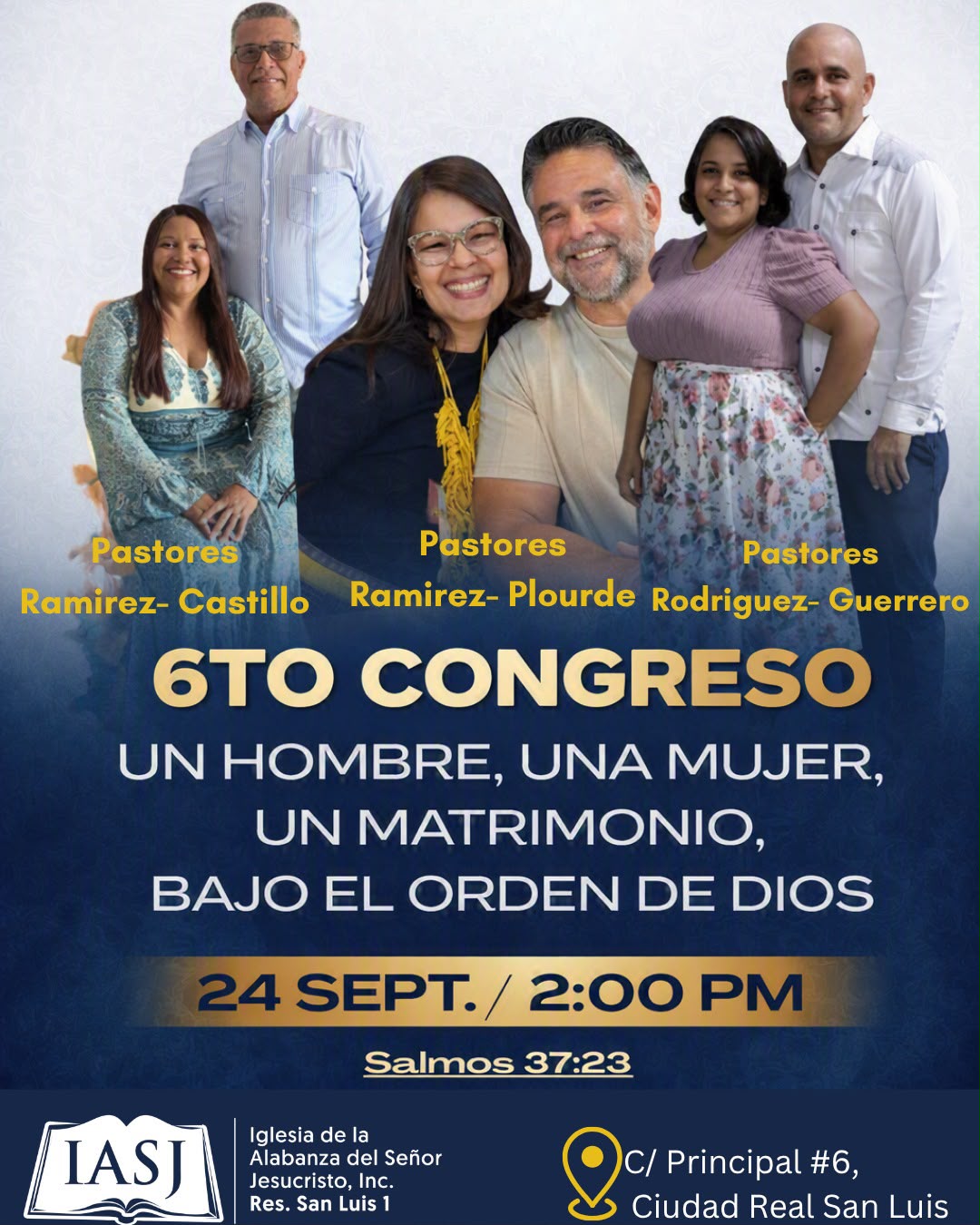 Afiche del 6to Congreso: Un hombre, una mujer, un matrimonio, bajo el orden de Dios